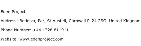 Eden Project Address Contact Number