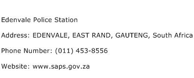 Edenvale Police Station Address Contact Number