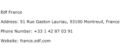 Edf France Address Contact Number