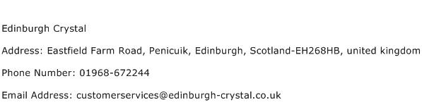 Edinburgh Crystal Address Contact Number