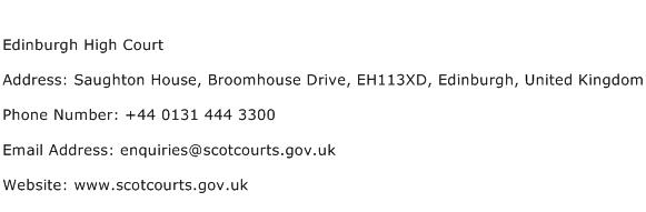 Edinburgh High Court Address Contact Number