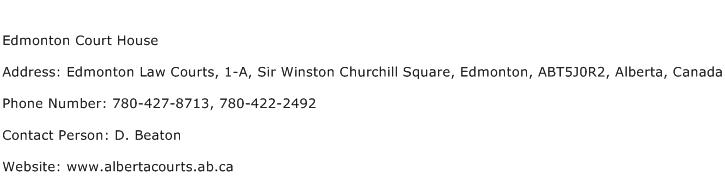 Edmonton Court House Address Contact Number