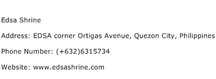 Edsa Shrine Address Contact Number