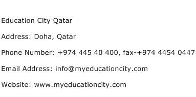 Education City Qatar Address Contact Number
