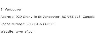 Ef Vancouver Address Contact Number