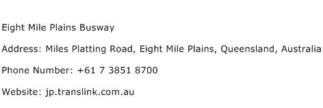 Eight Mile Plains Busway Address Contact Number