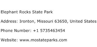 Elephant Rocks State Park Address Contact Number