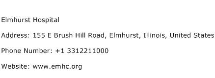 Elmhurst Hospital Address Contact Number