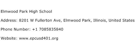 Elmwood Park High School Address Contact Number