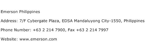 Emerson Philippines Address Contact Number