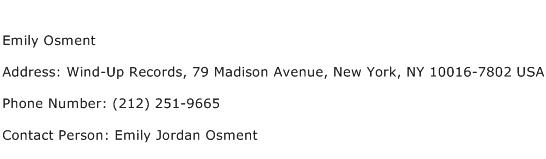 Emily Osment Address Contact Number
