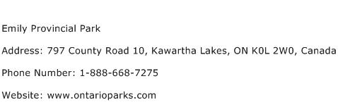 Emily Provincial Park Address Contact Number