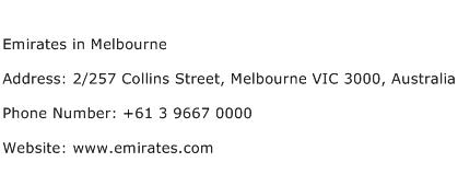 Emirates in Melbourne Address Contact Number