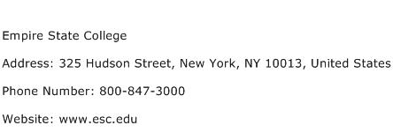 Empire State College Address Contact Number