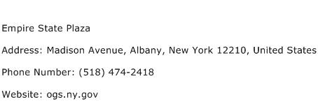 Empire State Plaza Address Contact Number