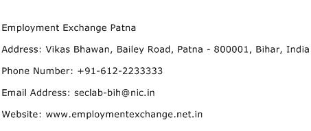 Employment Exchange Patna Address Contact Number