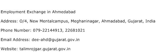 Employment Exchange in Ahmedabad Address Contact Number