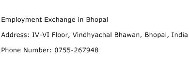 Employment Exchange in Bhopal Address Contact Number