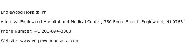 Englewood Hospital Nj Address Contact Number