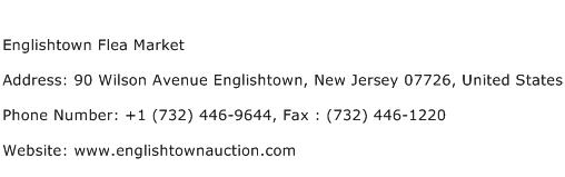 Englishtown Flea Market Address Contact Number