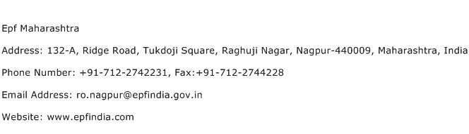 Epf Maharashtra Address Contact Number