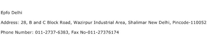 Epfo Delhi Address Contact Number