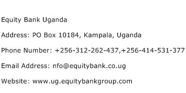 Equity Bank Uganda Address Contact Number