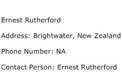 Ernest Rutherford Address Contact Number
