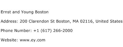 Ernst and Young Boston Address Contact Number