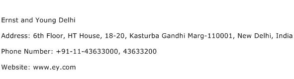 Ernst and Young Delhi Address Contact Number