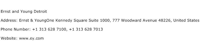 Ernst and Young Detroit Address Contact Number