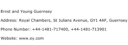 Ernst and Young Guernsey Address Contact Number