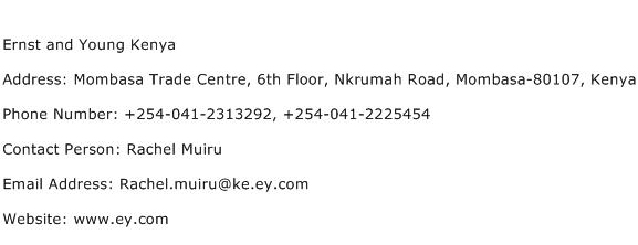 Ernst and Young Kenya Address Contact Number