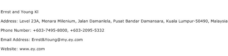 Ernst and Young Kl Address Contact Number