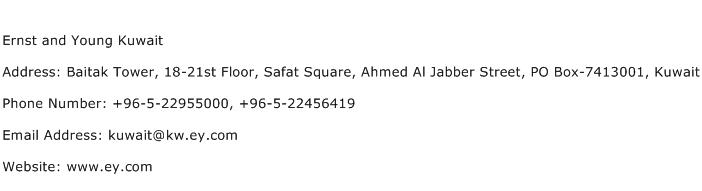 Ernst and Young Kuwait Address Contact Number