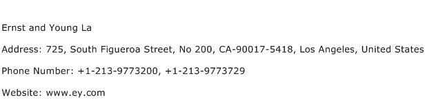 Ernst and Young La Address Contact Number