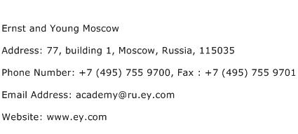 Ernst and Young Moscow Address Contact Number