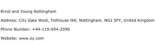 Ernst and Young Nottingham Address Contact Number