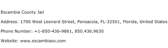 Escambia County Jail Address Contact Number