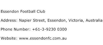 Essendon Football Club Address Contact Number