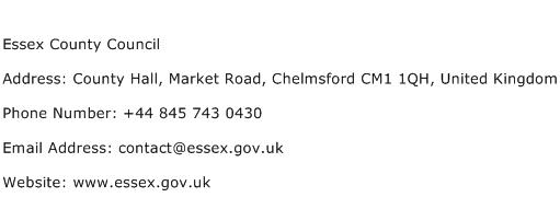 Essex County Council Address Contact Number