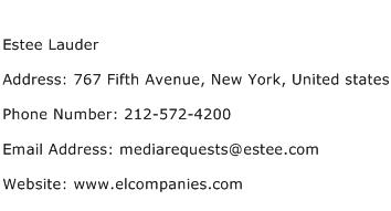 Estee Lauder Address Contact Number