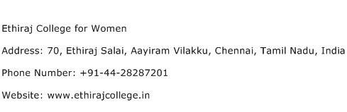 Ethiraj College for Women Address Contact Number