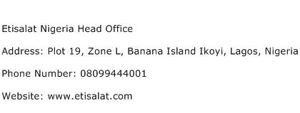 Etisalat Nigeria Head Office Address Contact Number