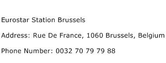 Eurostar Station Brussels Address Contact Number