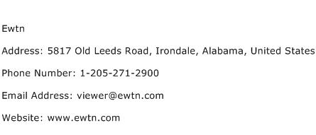 Ewtn Address Contact Number