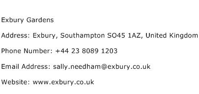 Exbury Gardens Address Contact Number
