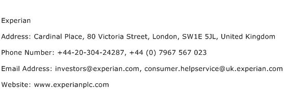 Experian Address Contact Number