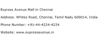 Express Avenue Mall in Chennai Address Contact Number