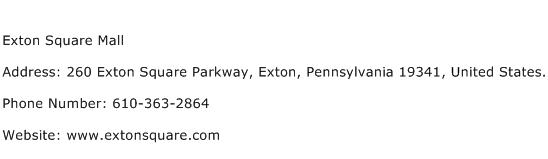 Exton Square Mall Address Contact Number